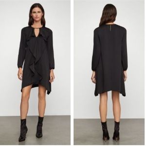BCBG Ruffle Front dress Black Long Sleeves L